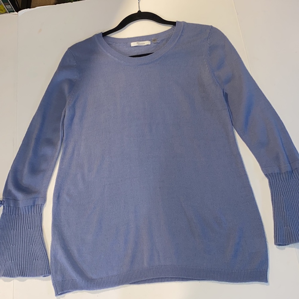 89+Madison Blue Pullover Cardigan Long Sleeve Bell Shape Cuff Sweater Size M - Picture 4 of 10